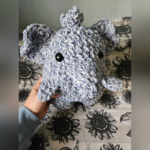 Crochet Blue Elephant Amigurumi - Picture 2 of 10